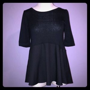 Anthropologie/MOTH peplum blouse, Black, Small